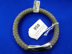 *Calvin Klein Grey Leather Braided Bracelet