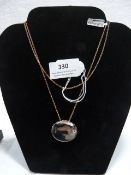 *Rose Gold Chain with Hammered Oval Pendant