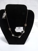 *Silver Necklace with Leaf Design Charms