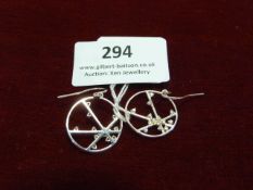 *Pair of Silver Circular Cobweb Earrings