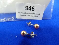 *Pair of Sterling 925 Silver & Pearl Earrings