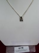 *Sterling 925 Silver Pendant with Clear Stone