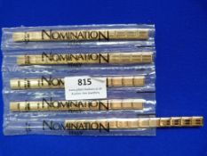 *Five Gold Coloured Nomination Bracelets