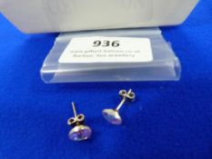 *Pair of Sterling 925 Silver Earrings with Stones
