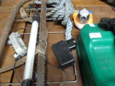 5L Petrol Can, Saw, Sickle, etc.