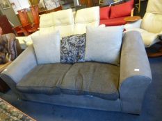 *Fabric & Faux Suede Two Seat Settee with Scatter