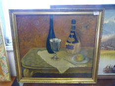 Gilt Framed Oil on Board - Still Life