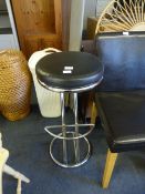 *Chrome Bar Stool with Faux Leather Seat