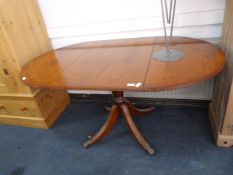 Reproduction Mahogany Dining Table on Pedestal Bas