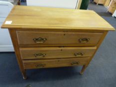 Stripped Mahogany Three Height Chest of Drawer