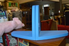 Pair of Blue Plastic Shelves