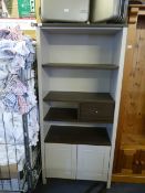 *Bookshelf Over Cupboard in Light Grey & Dark Wood
