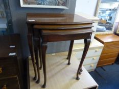 Mahogany Nest of Three Tables on Cabriole Legs