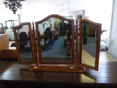 Bevelled Glass Dressing Table Mirror in Wood Surro