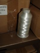 Twelve Cones of White Embroidery Thread