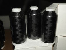 Ten Cones of Black Embroidery Thread