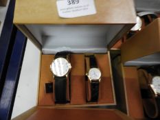 Two Pair of Ladies & Gents Wristwatches with Black