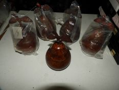 Box of Five Scented Candles in the For of Rustic P