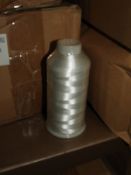 Twelve Cones of White Embroidery Thread