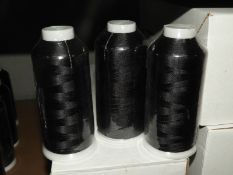 Ten Cones of Black Embroidery Thread