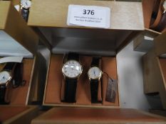 Two Pair of Ladies & Gents Wristwatches with Black