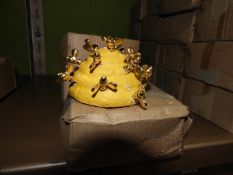 Sixteen Decorative Beehive Ornaments with Gold Col
