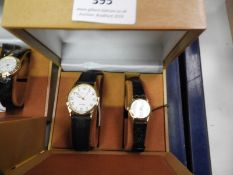Two Pair of Ladies & Gents Wristwatches with Black