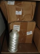 Twelve Cones of White Embroidery Thread