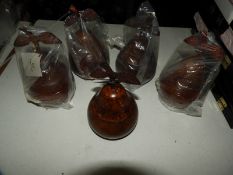 Box of Five Scented Candles in the For of Rustic P