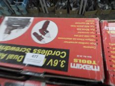 Two Maxim Dual Angle Cordless Screwdriver Kits wit