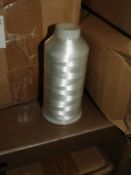 Twelve Cones of White Embroidery Thread