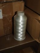 Twelve Cones of White Embroidery Thread