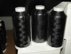 Ten Cones of Black Embroidery Thread