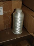 Twelve Cones of White Embroidery Thread