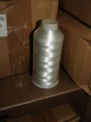 Twelve Cones of White Embroidery Thread