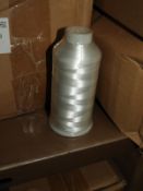 Twelve Cones of White Embroidery Thread