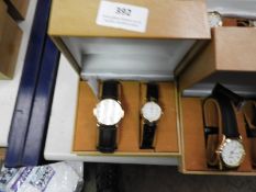 Two Pair of Ladies & Gents Wristwatches with Black