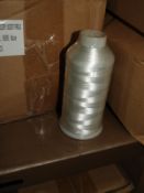 Twelve Cones of White Embroidery Thread