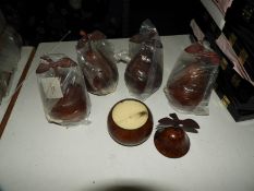 Box of Five Scented Candles in the For of Rustic P