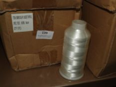 Twelve Cones of White Embroidery Thread