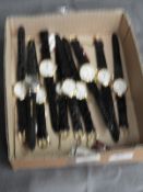 Box of Ten Wristwatches with Faux Leather Straps (