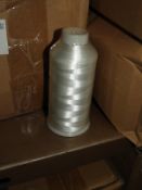 Twelve Cones of White Embroidery Thread