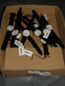 Box of Ten Wristwatches with Faux Leather Straps (