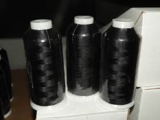 Ten Cones of Black Embroidery Thread