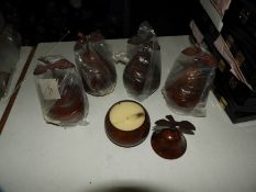 Box of Five Scented Candles in the For of Rustic P