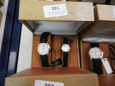 Two Pair of Ladies & Gents Wristwatches with Black