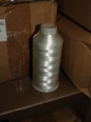 Twelve Cones of White Embroidery Thread