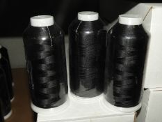 Ten Cones of Black Embroidery Thread