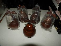 Box of Five Scented Candles in the For of Rustic P