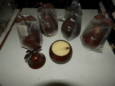 Box of Five Scented Candles in the For of Rustic P